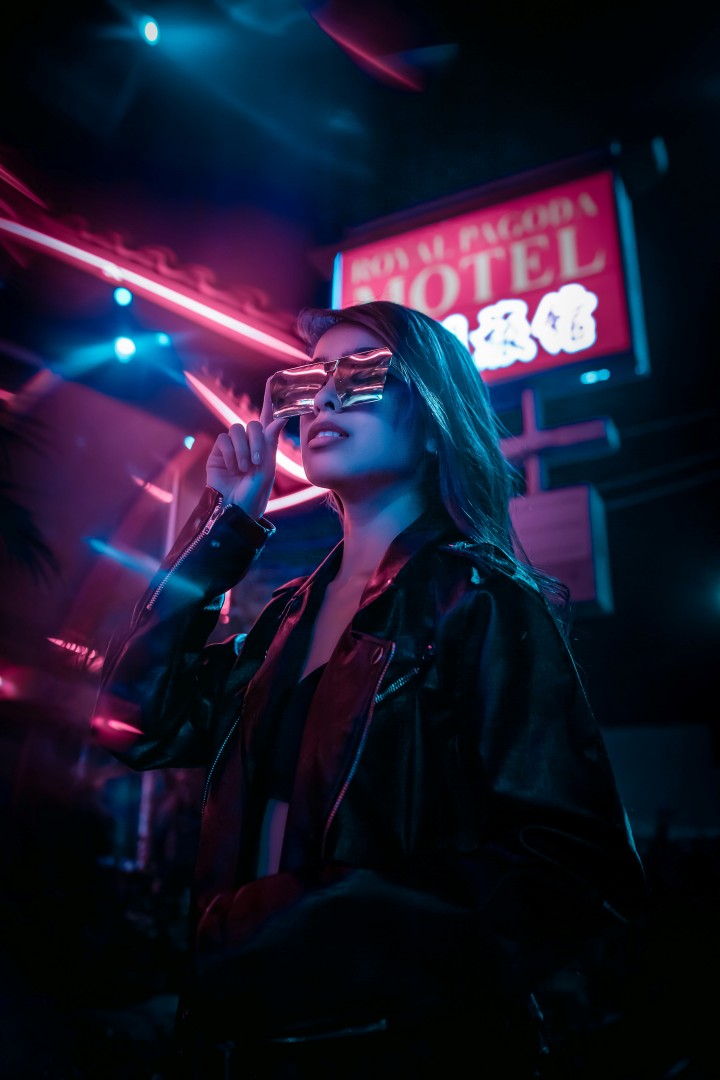 Neon Cyberpunk Night Portrait